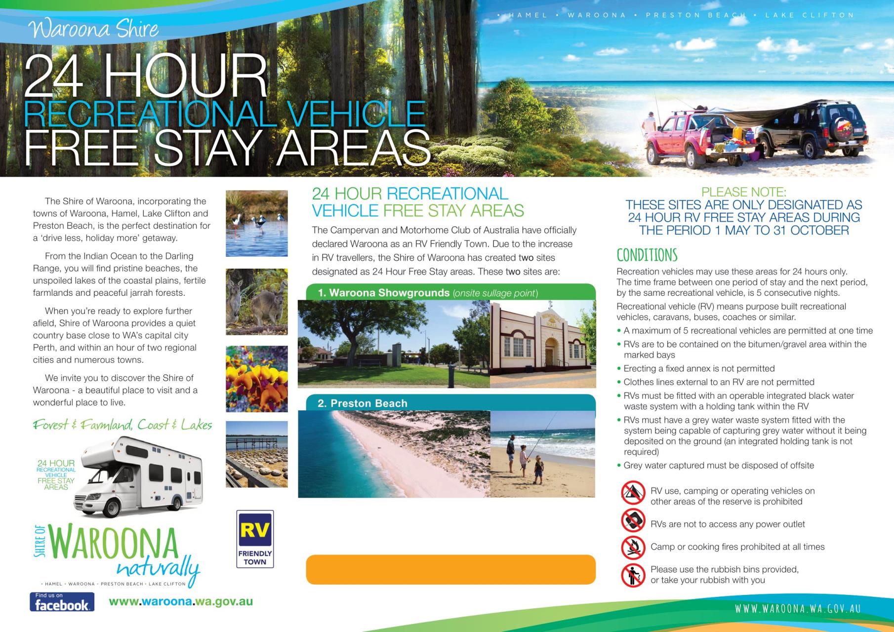 Shire of Waroona 24 Hour Free Stay Brochure page 2