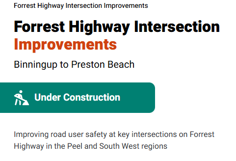 Forrest Highway and Preston Beach Road - work starts on new acceleration