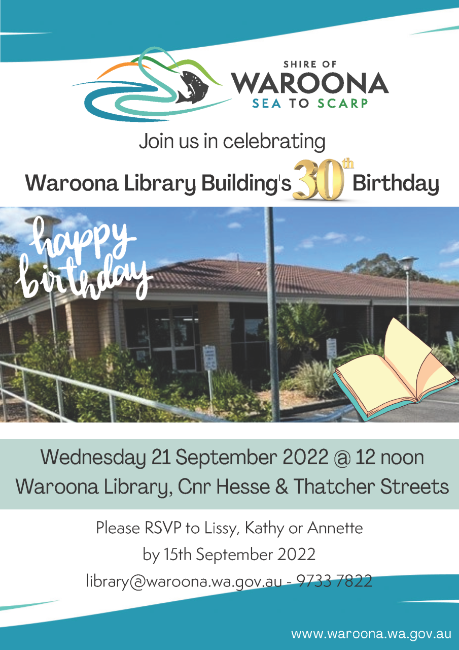 Waroona Library Building turns 30!