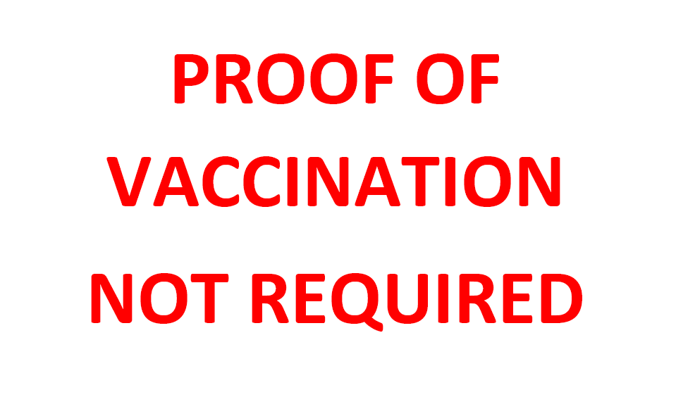 REC CENTRE - Proof of Vaccination not required